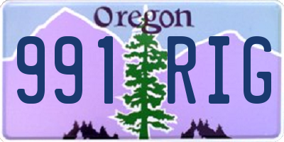 OR license plate 991RIG