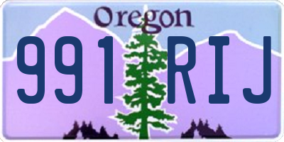 OR license plate 991RIJ