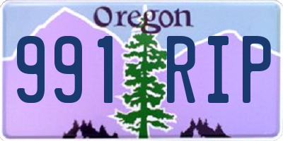 OR license plate 991RIP