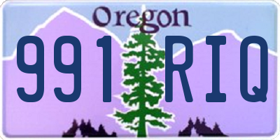 OR license plate 991RIQ