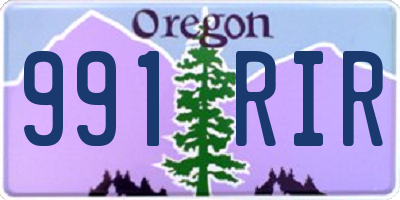 OR license plate 991RIR