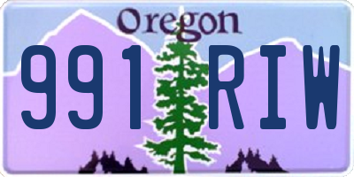 OR license plate 991RIW