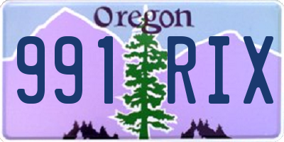 OR license plate 991RIX