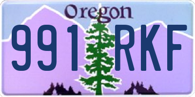 OR license plate 991RKF