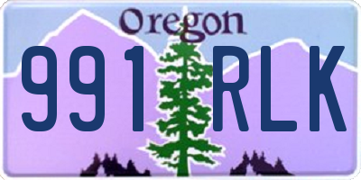 OR license plate 991RLK