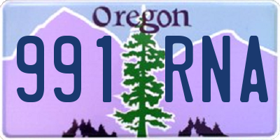 OR license plate 991RNA