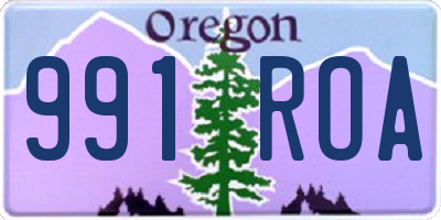 OR license plate 991ROA