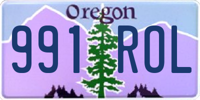 OR license plate 991ROL