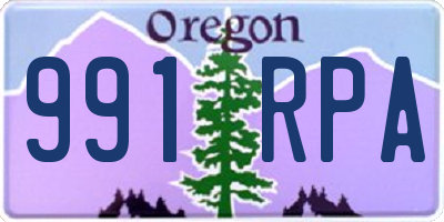 OR license plate 991RPA