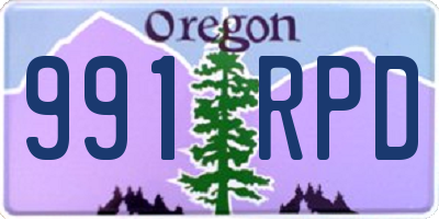 OR license plate 991RPD