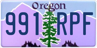 OR license plate 991RPF