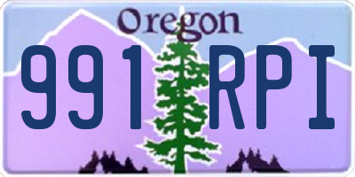OR license plate 991RPI