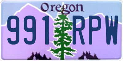 OR license plate 991RPW