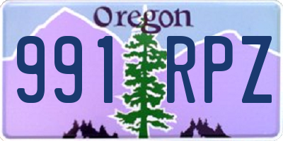 OR license plate 991RPZ