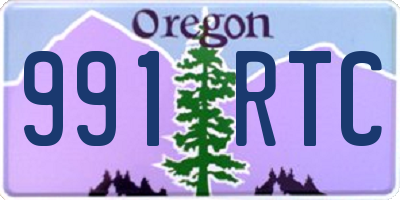 OR license plate 991RTC