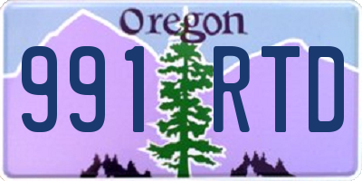 OR license plate 991RTD