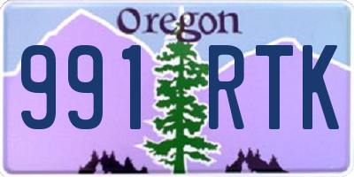 OR license plate 991RTK