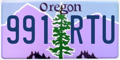 OR license plate 991RTU