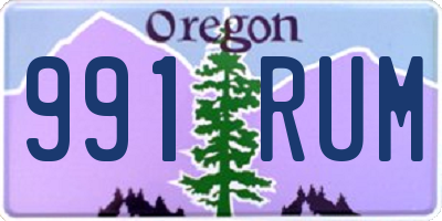 OR license plate 991RUM