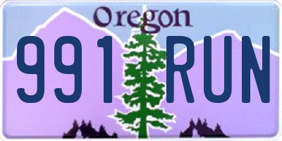 OR license plate 991RUN