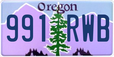 OR license plate 991RWB