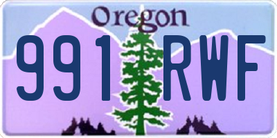 OR license plate 991RWF
