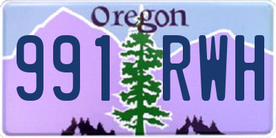 OR license plate 991RWH