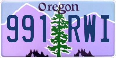 OR license plate 991RWI