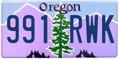 OR license plate 991RWK