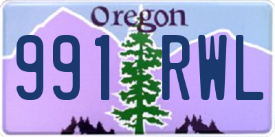 OR license plate 991RWL