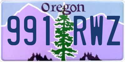 OR license plate 991RWZ