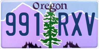 OR license plate 991RXV
