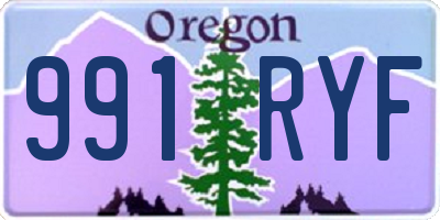 OR license plate 991RYF