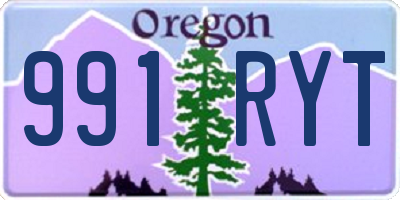 OR license plate 991RYT