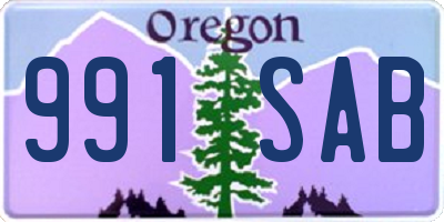 OR license plate 991SAB