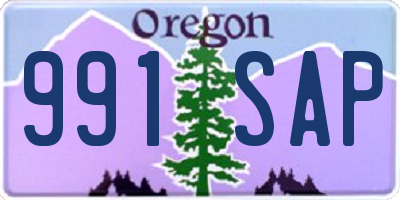 OR license plate 991SAP