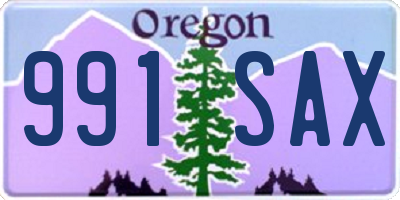 OR license plate 991SAX