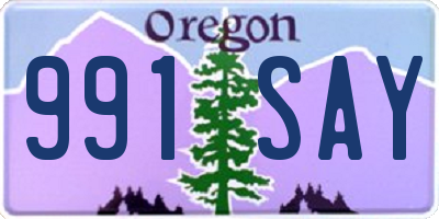 OR license plate 991SAY