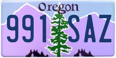 OR license plate 991SAZ