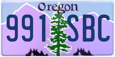 OR license plate 991SBC