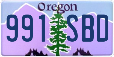 OR license plate 991SBD