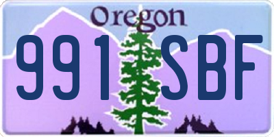 OR license plate 991SBF