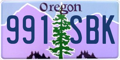 OR license plate 991SBK