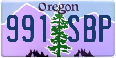 OR license plate 991SBP