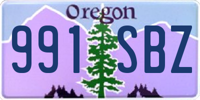 OR license plate 991SBZ