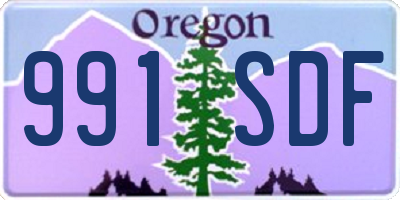 OR license plate 991SDF