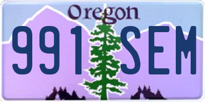 OR license plate 991SEM