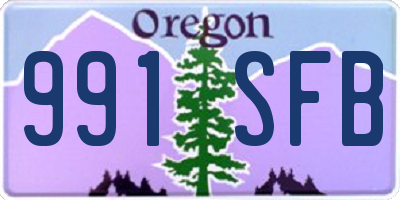 OR license plate 991SFB