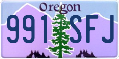 OR license plate 991SFJ