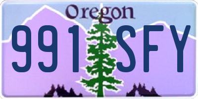 OR license plate 991SFY